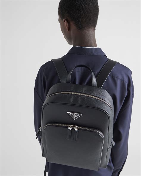 prada harness backpack|Black Saffiano Leather Backpack .